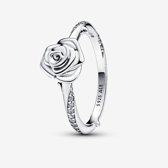 Women's Rose in Bloom Sterling Silver Classic Elegance Symbol Ring Great Gift - Picture 2 of 4